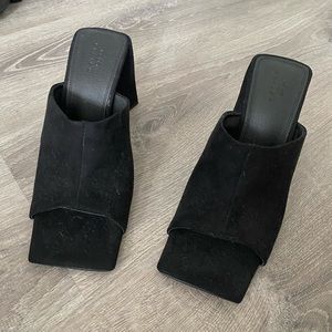 ASOS wide fit Angel miles with angular heel in black